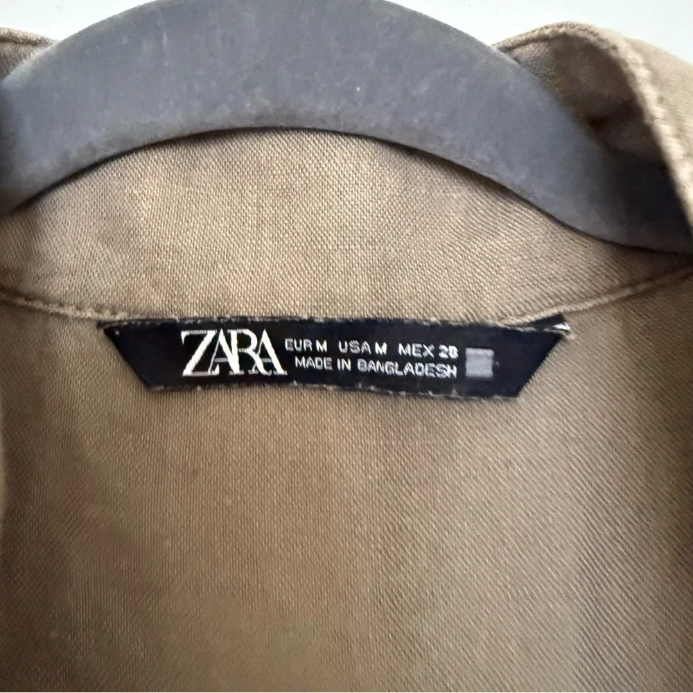 Zara Linen Blend Jumpsuit with Belt Size Medium